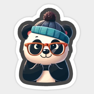 Cute Panda Wearing glasses Sticker